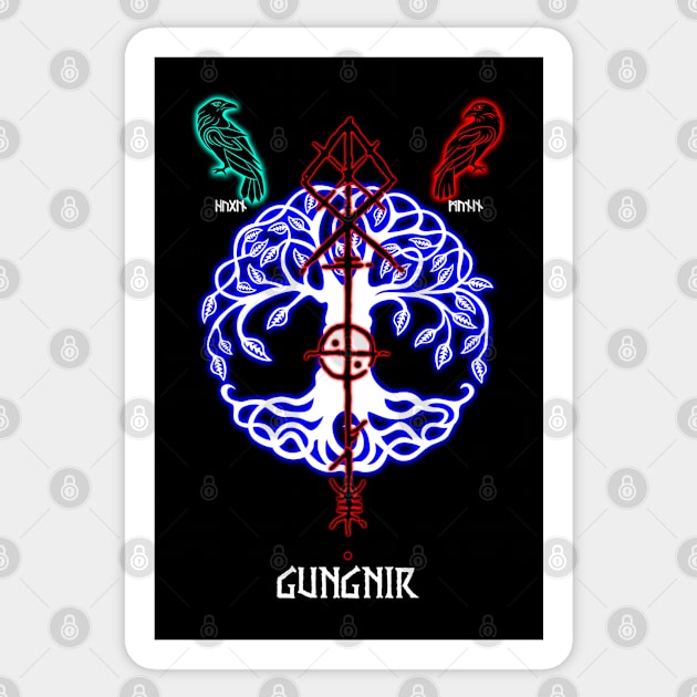 Gungnir Odin spear red Sticker by Korvus78